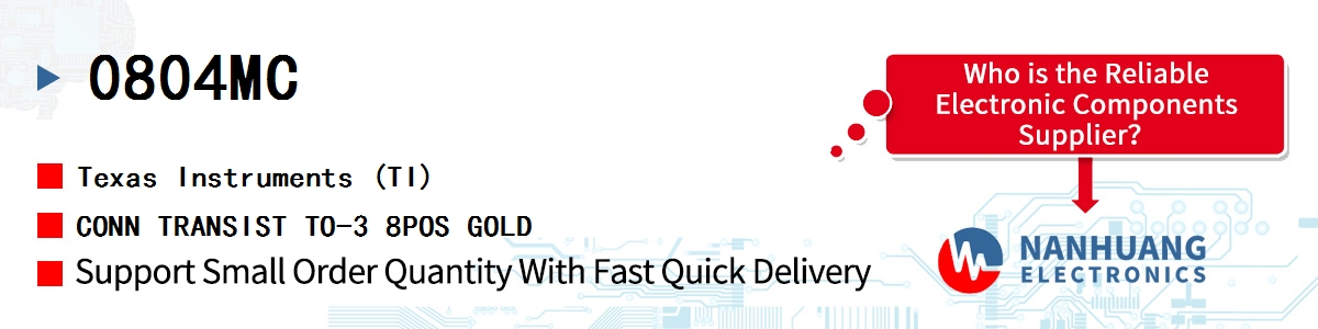 0804MC TI CONN TRANSIST TO-3 8POS GOLD