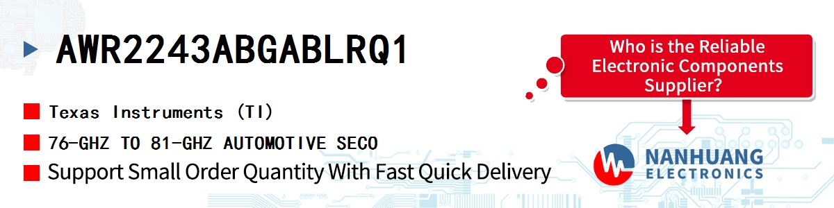AWR2243ABGABLRQ1 TI 76-GHZ TO 81-GHZ AUTOMOTIVE SECO