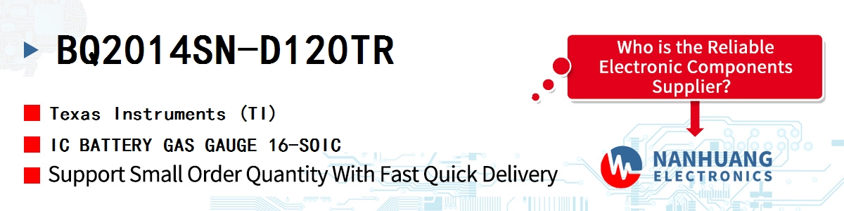 BQ2014SN-D120TR TI IC BATTERY GAS GAUGE 16-SOIC