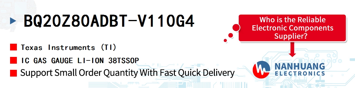 BQ20Z80ADBT-V110G4 TI IC GAS GAUGE LI-ION 38TSSOP