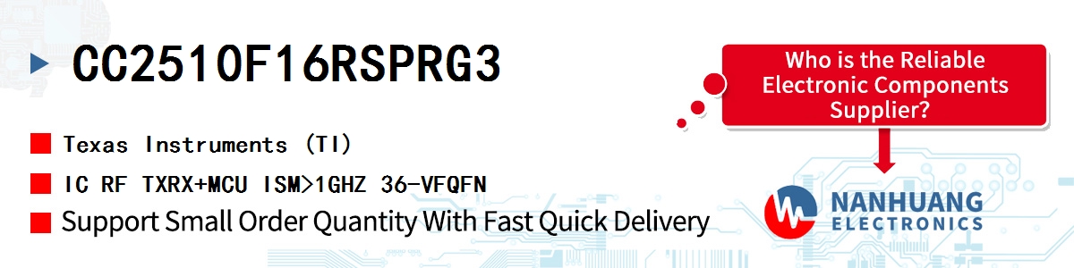 CC2510F16RSPRG3 TI IC RF TXRX+MCU ISM>1GHZ 36-VFQFN