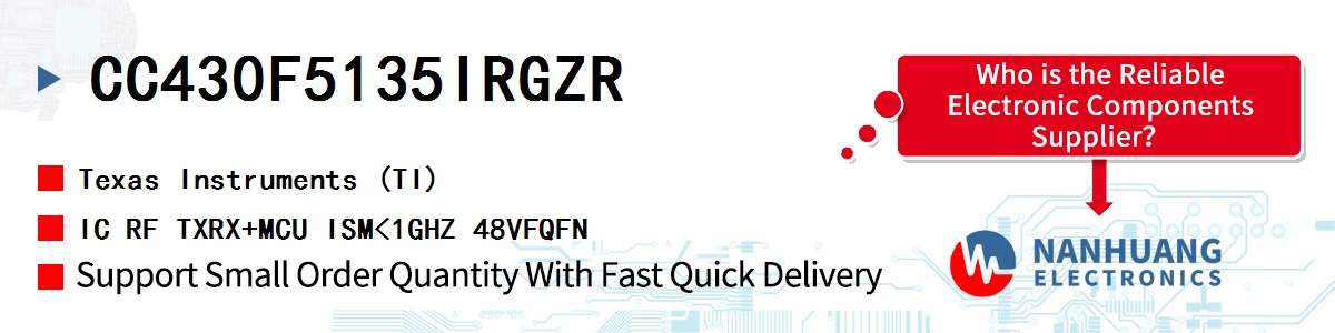 CC430F5135IRGZR TI IC RF TXRX+MCU ISM<1GHZ 48VFQFN