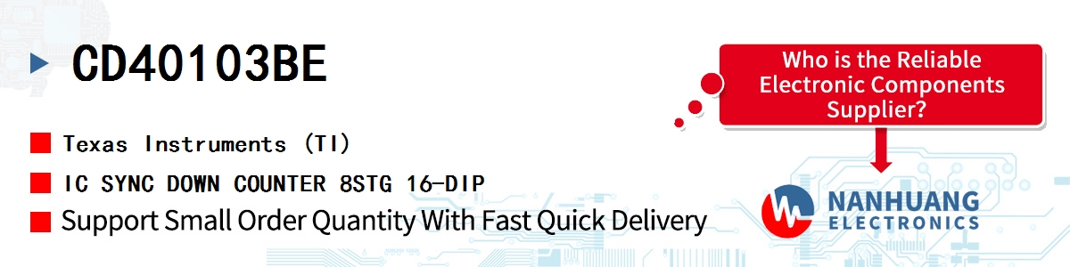 CD40103BE TI IC SYNC DOWN COUNTER 8STG 16-DIP