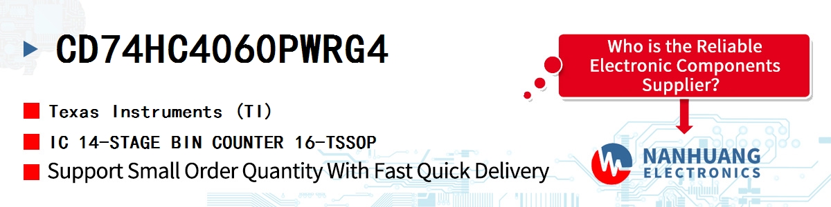 CD74HC4060PWRG4 TI IC 14-STAGE BIN COUNTER 16-TSSOP