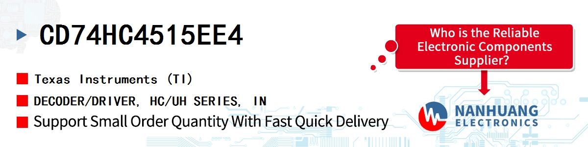 CD74HC4515EE4 TI DECODER/DRIVER, HC/UH SERIES, IN