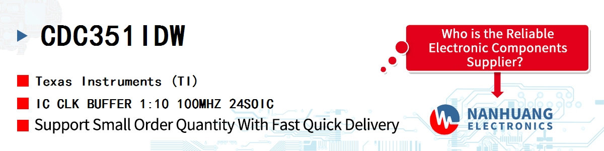 CDC351IDW TI IC CLK BUFFER 1:10 100MHZ 24SOIC