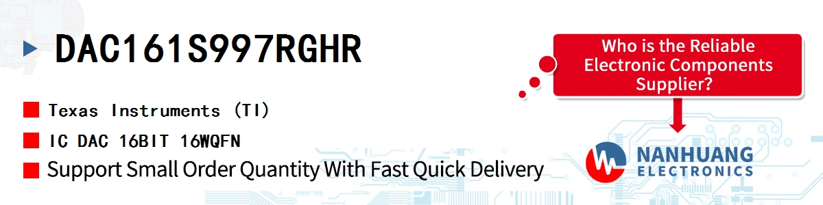 DAC161S997RGHR TI IC DAC 16BIT 16WQFN