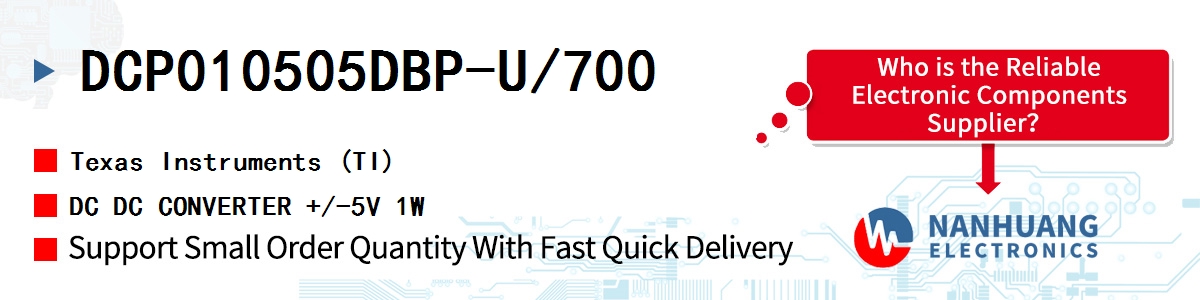 DCP010505DBP-U/700 TI DC DC CONVERTER +/-5V 1W