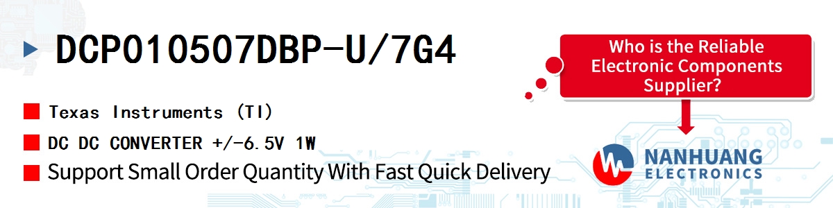 DCP010507DBP-U/7G4 TI DC DC CONVERTER +/-6.5V 1W