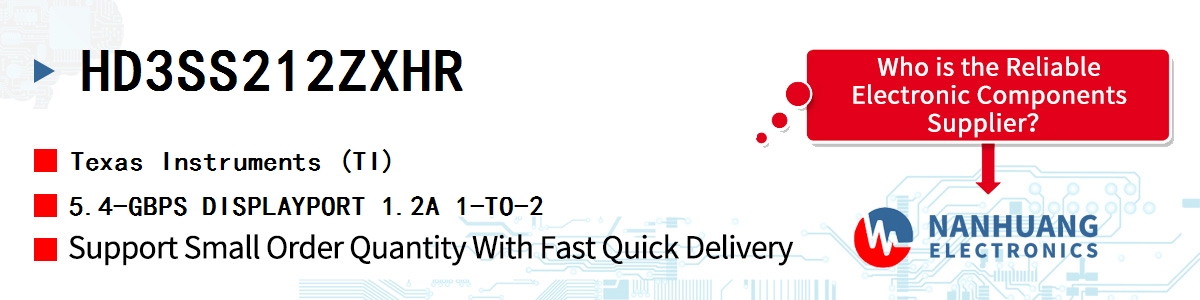 HD3SS212ZXHR TI 5.4-GBPS DISPLAYPORT 1.2A 1-TO-2