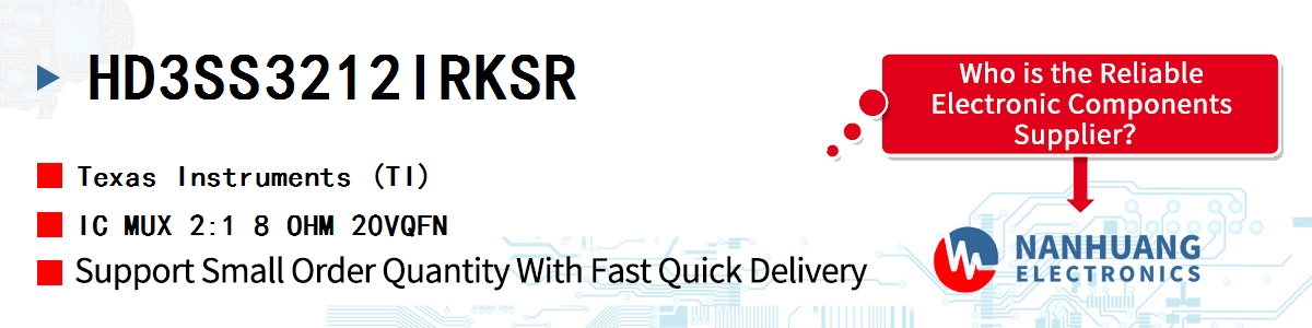 HD3SS3212IRKSR TI IC MUX 2:1 8 OHM 20VQFN