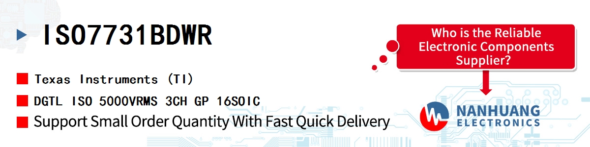 ISO7731BDWR TI DGTL ISO 5000VRMS 3CH GP 16SOIC