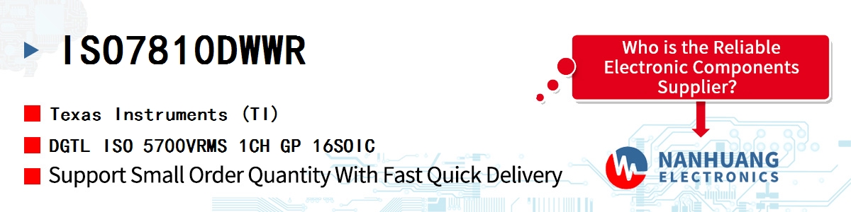 ISO7810DWWR TI DGTL ISO 5700VRMS 1CH GP 16SOIC