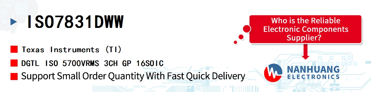 ISO7831DWW TI DGTL ISO 5700VRMS 3CH GP 16SOIC