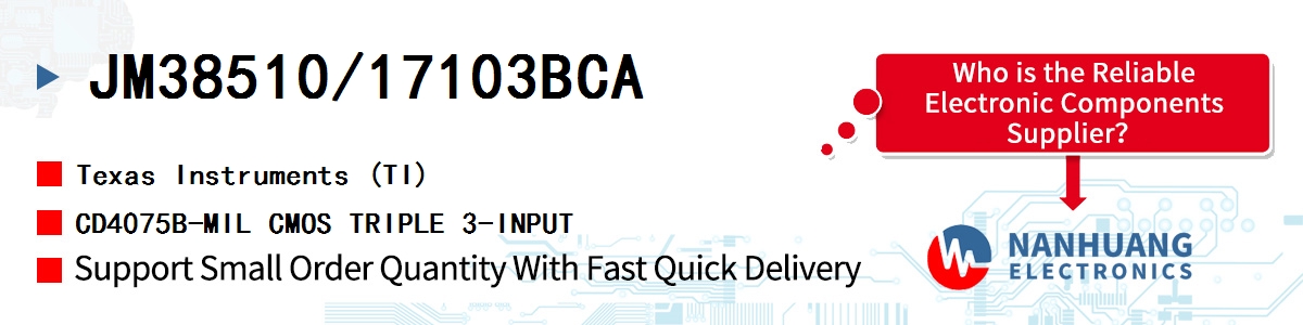 JM38510/17103BCA TI CD4075B-MIL CMOS TRIPLE 3-INPUT
