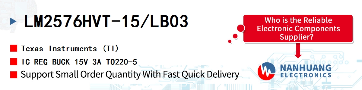 LM2576HVT-15/LB03 TI IC REG BUCK 15V 3A TO220-5