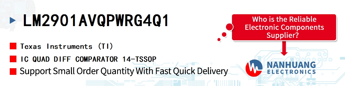 LM2901AVQPWRG4Q1 TI IC QUAD DIFF COMPARATOR 14-TSSOP