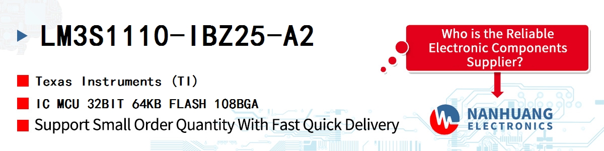 LM3S1110-IBZ25-A2 TI IC MCU 32BIT 64KB FLASH 108BGA