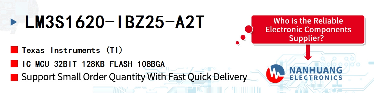 LM3S1620-IBZ25-A2T TI IC MCU 32BIT 128KB FLASH 108BGA