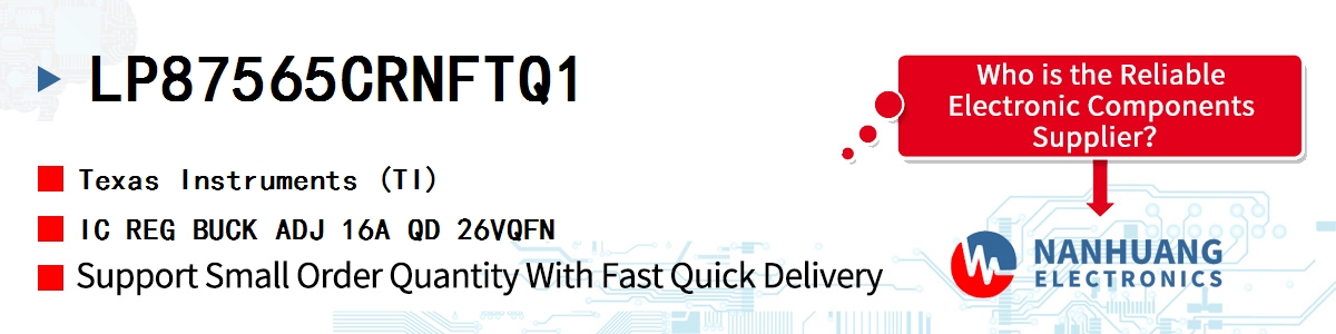 LP87565CRNFTQ1 TI IC REG BUCK ADJ 16A QD 26VQFN