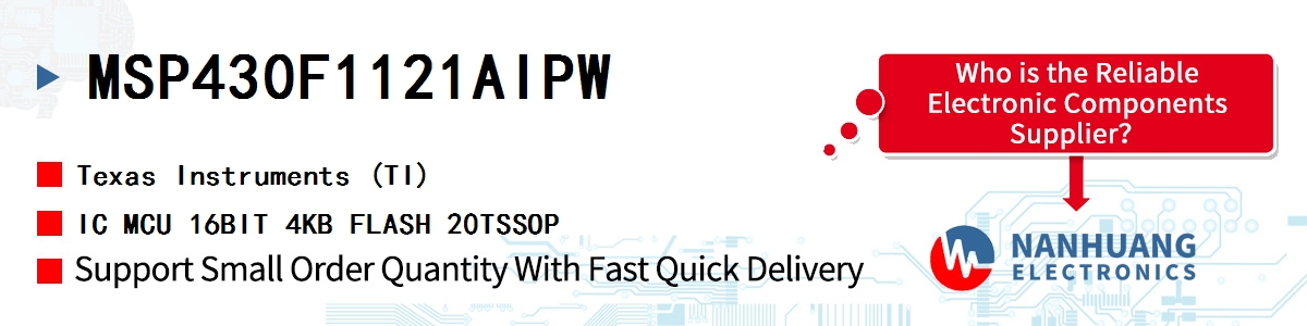 MSP430F1121AIPW TI IC MCU 16BIT 4KB FLASH 20TSSOP