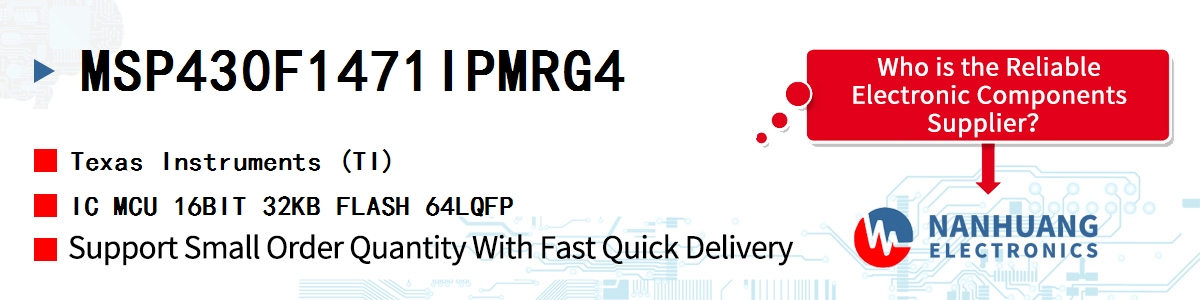 MSP430F1471IPMRG4 TI IC MCU 16BIT 32KB FLASH 64LQFP