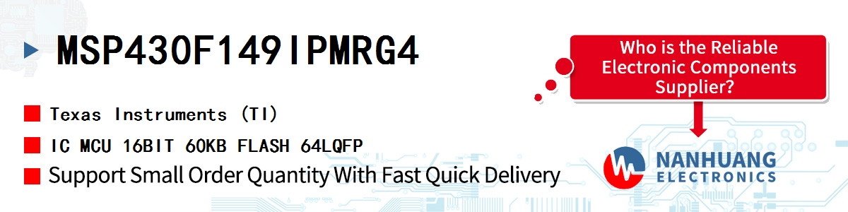MSP430F149IPMRG4 TI IC MCU 16BIT 60KB FLASH 64LQFP