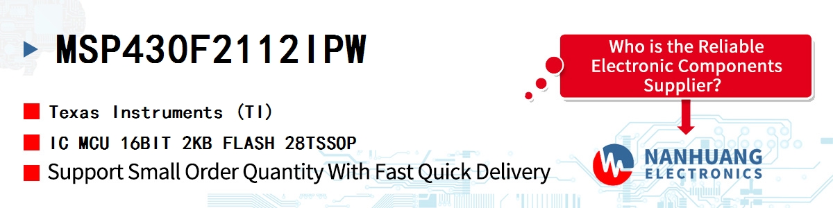 MSP430F2112IPW TI IC MCU 16BIT 2KB FLASH 28TSSOP