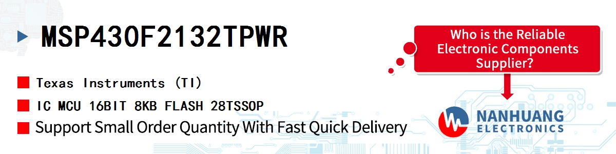 MSP430F2132TPWR TI IC MCU 16BIT 8KB FLASH 28TSSOP