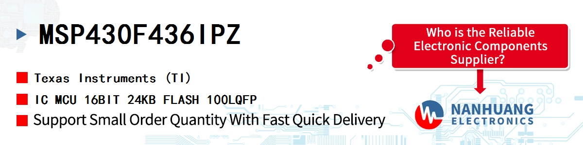 MSP430F436IPZ TI IC MCU 16BIT 24KB FLASH 100LQFP
