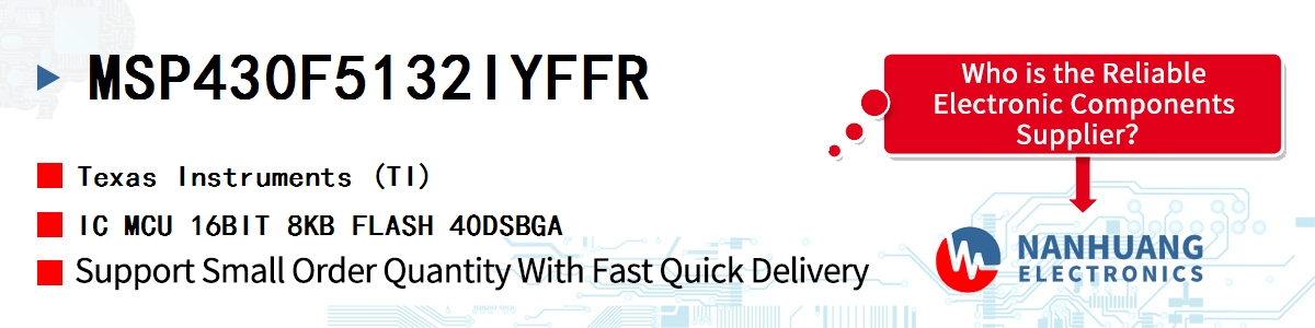 MSP430F5132IYFFR TI IC MCU 16BIT 8KB FLASH 40DSBGA