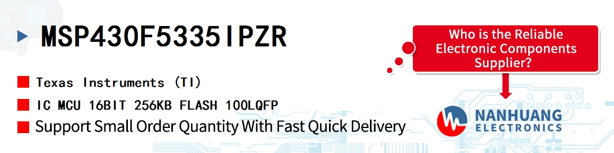 MSP430F5335IPZR TI IC MCU 16BIT 256KB FLASH 100LQFP