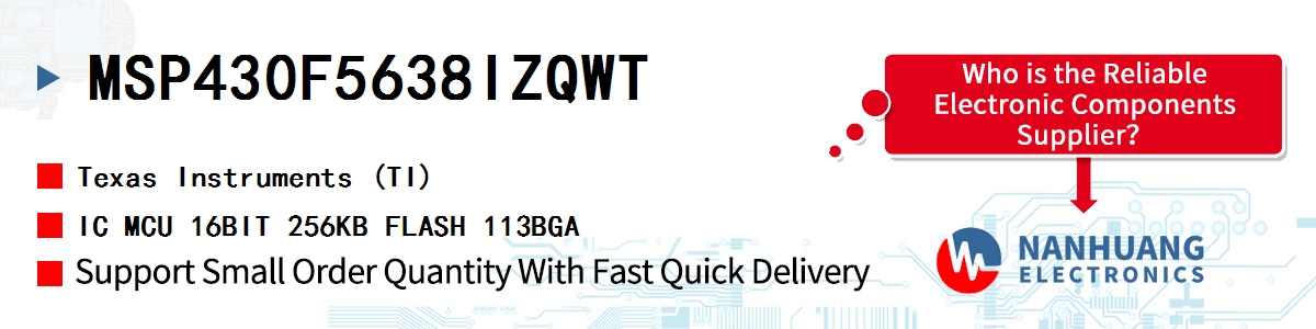 MSP430F5638IZQWT TI IC MCU 16BIT 256KB FLASH 113BGA