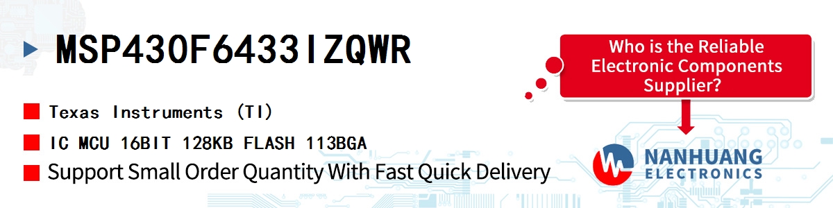 MSP430F6433IZQWR TI IC MCU 16BIT 128KB FLASH 113BGA