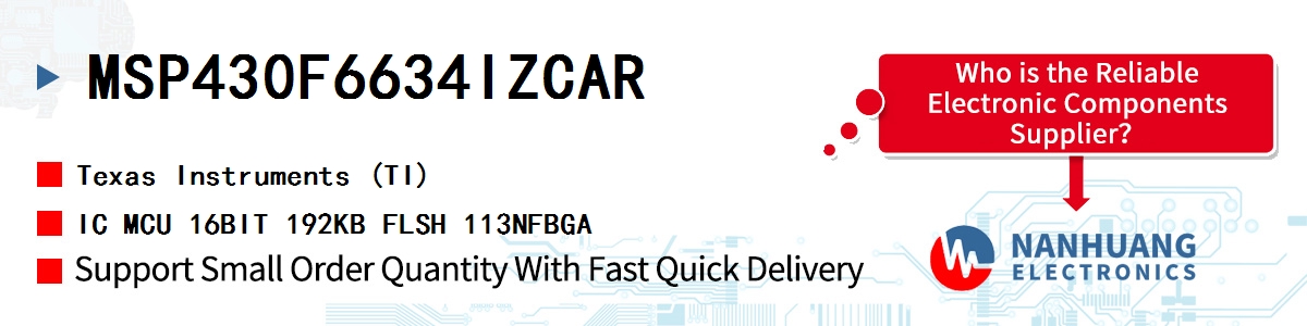 MSP430F6634IZCAR TI IC MCU 16BIT 192KB FLSH 113NFBGA