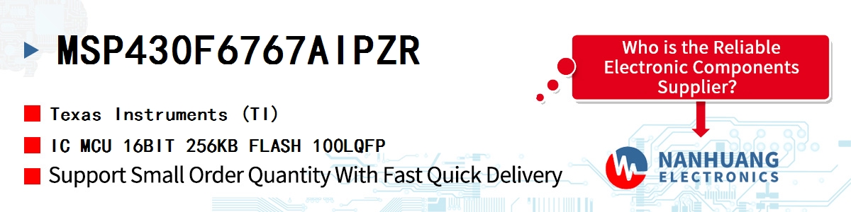 MSP430F6767AIPZR TI IC MCU 16BIT 256KB FLASH 100LQFP