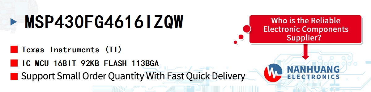 MSP430FG4616IZQW TI IC MCU 16BIT 92KB FLASH 113BGA