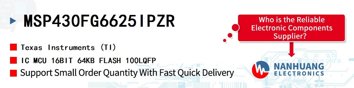 MSP430FG6625IPZR TI IC MCU 16BIT 64KB FLASH 100LQFP