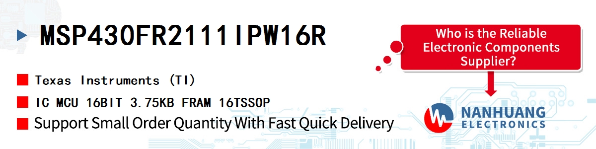 MSP430FR2111IPW16R TI IC MCU 16BIT 3.75KB FRAM 16TSSOP