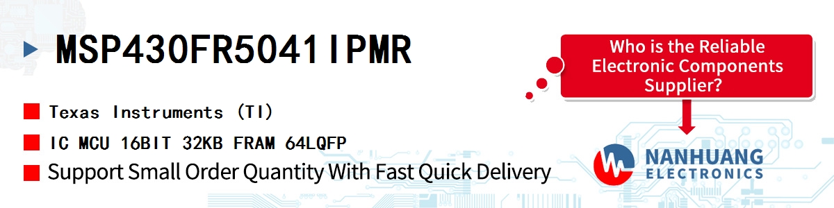 MSP430FR5041IPMR TI IC MCU 16BIT 32KB FRAM 64LQFP