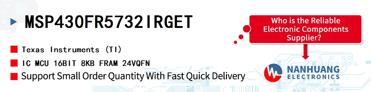 MSP430FR5732IRGET TI IC MCU 16BIT 8KB FRAM 24VQFN