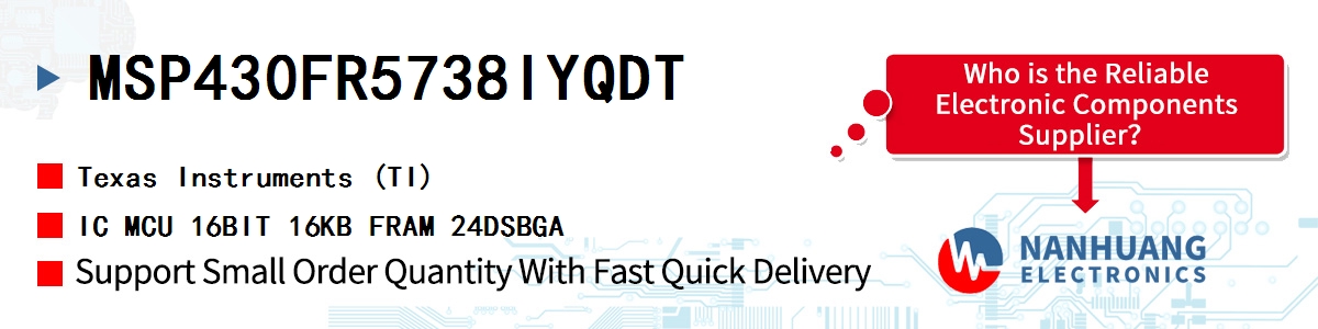 MSP430FR5738IYQDT TI IC MCU 16BIT 16KB FRAM 24DSBGA