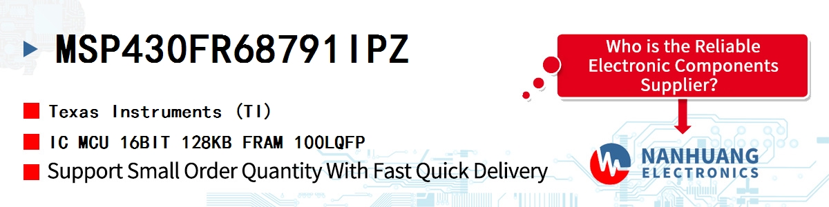 MSP430FR68791IPZ TI IC MCU 16BIT 128KB FRAM 100LQFP
