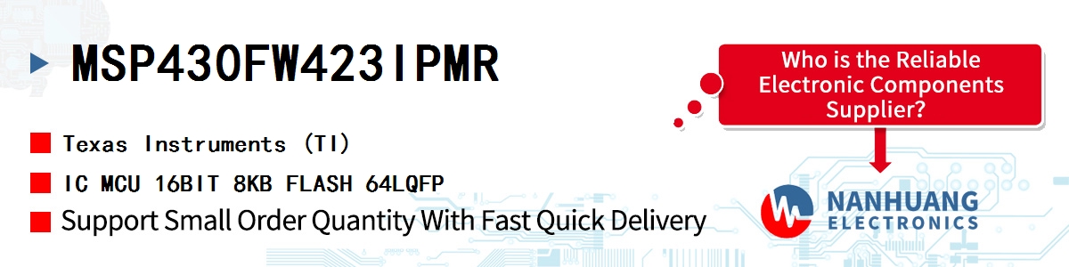 MSP430FW423IPMR TI IC MCU 16BIT 8KB FLASH 64LQFP