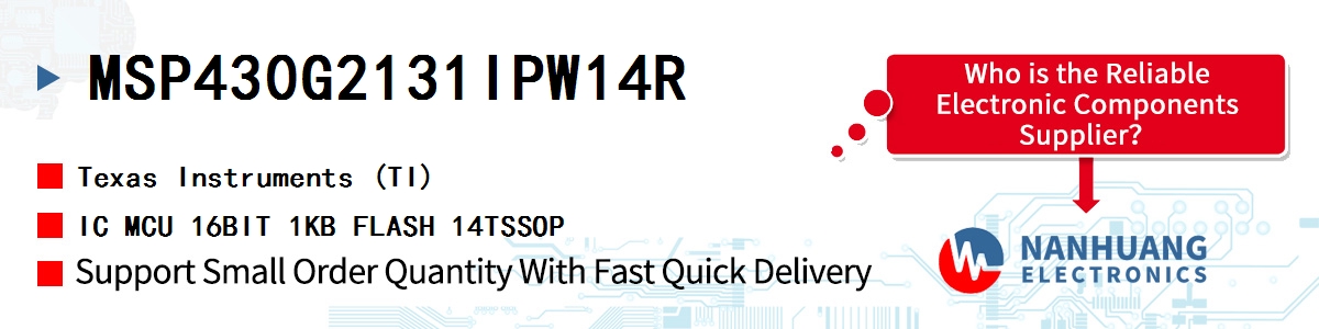 MSP430G2131IPW14R TI IC MCU 16BIT 1KB FLASH 14TSSOP