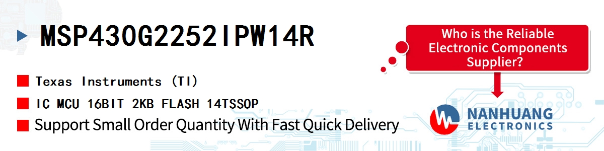 MSP430G2252IPW14R TI IC MCU 16BIT 2KB FLASH 14TSSOP