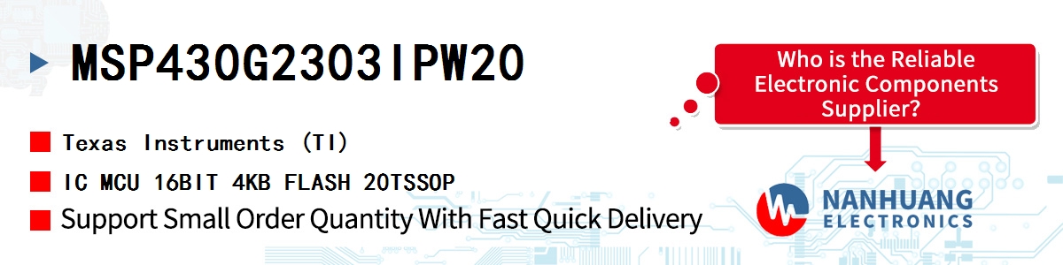 MSP430G2303IPW20 TI IC MCU 16BIT 4KB FLASH 20TSSOP