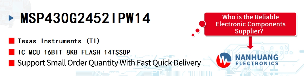MSP430G2452IPW14 TI IC MCU 16BIT 8KB FLASH 14TSSOP