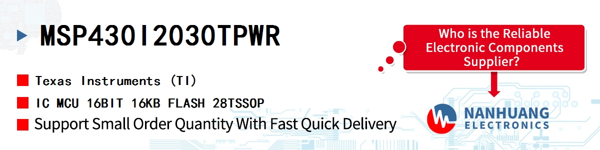 MSP430I2030TPWR TI IC MCU 16BIT 16KB FLASH 28TSSOP