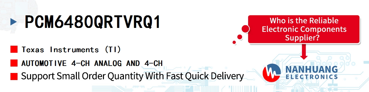 PCM6480QRTVRQ1 TI AUTOMOTIVE 4-CH ANALOG AND 4-CH